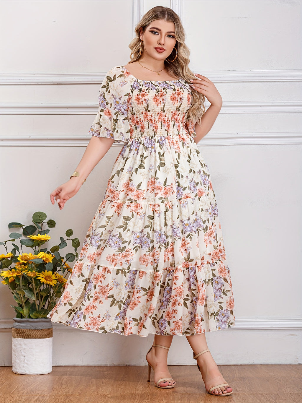 Plus Size Floral Haven Maxi Dress