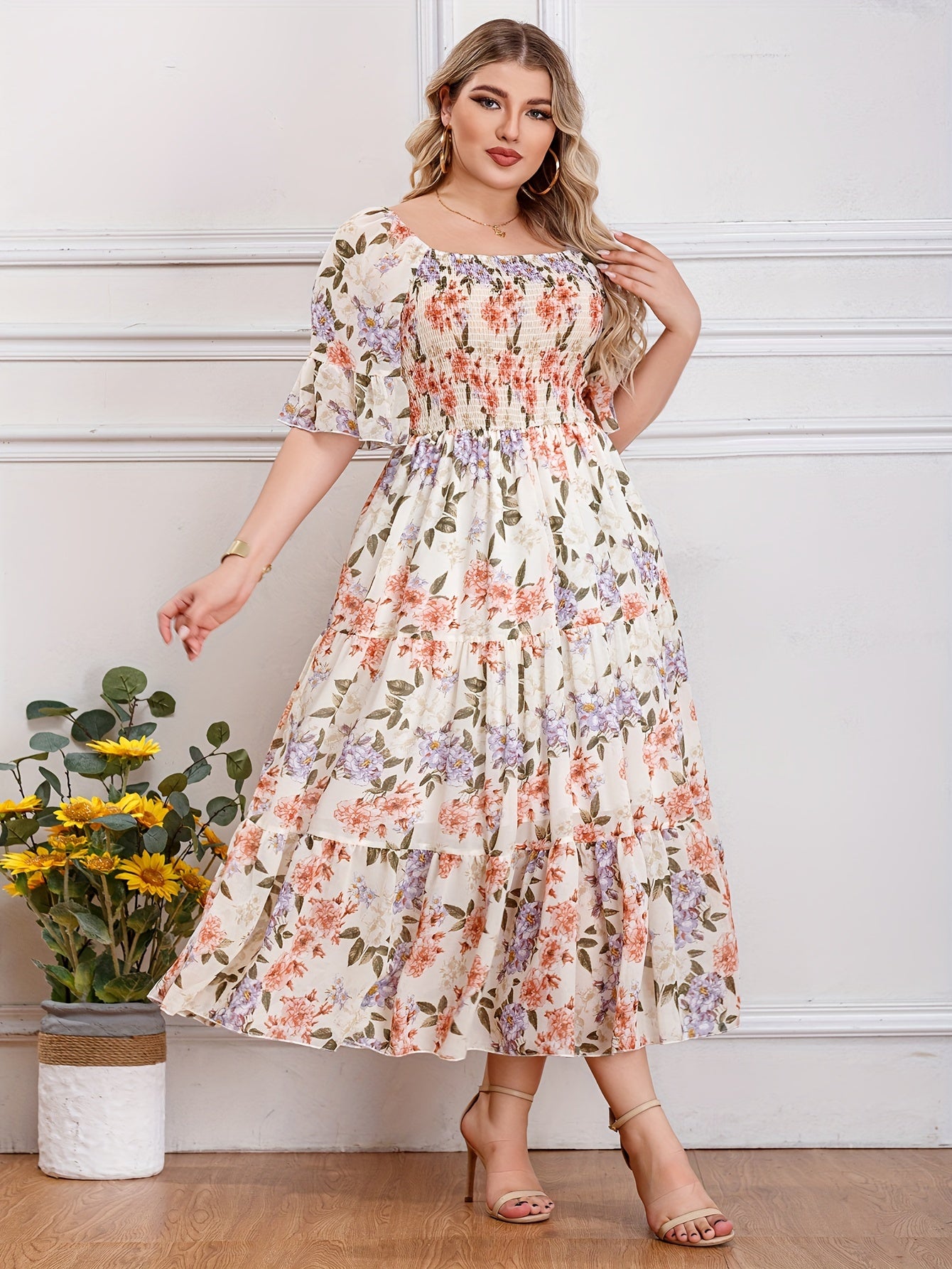 Plus Size Floral Haven Maxi Dress