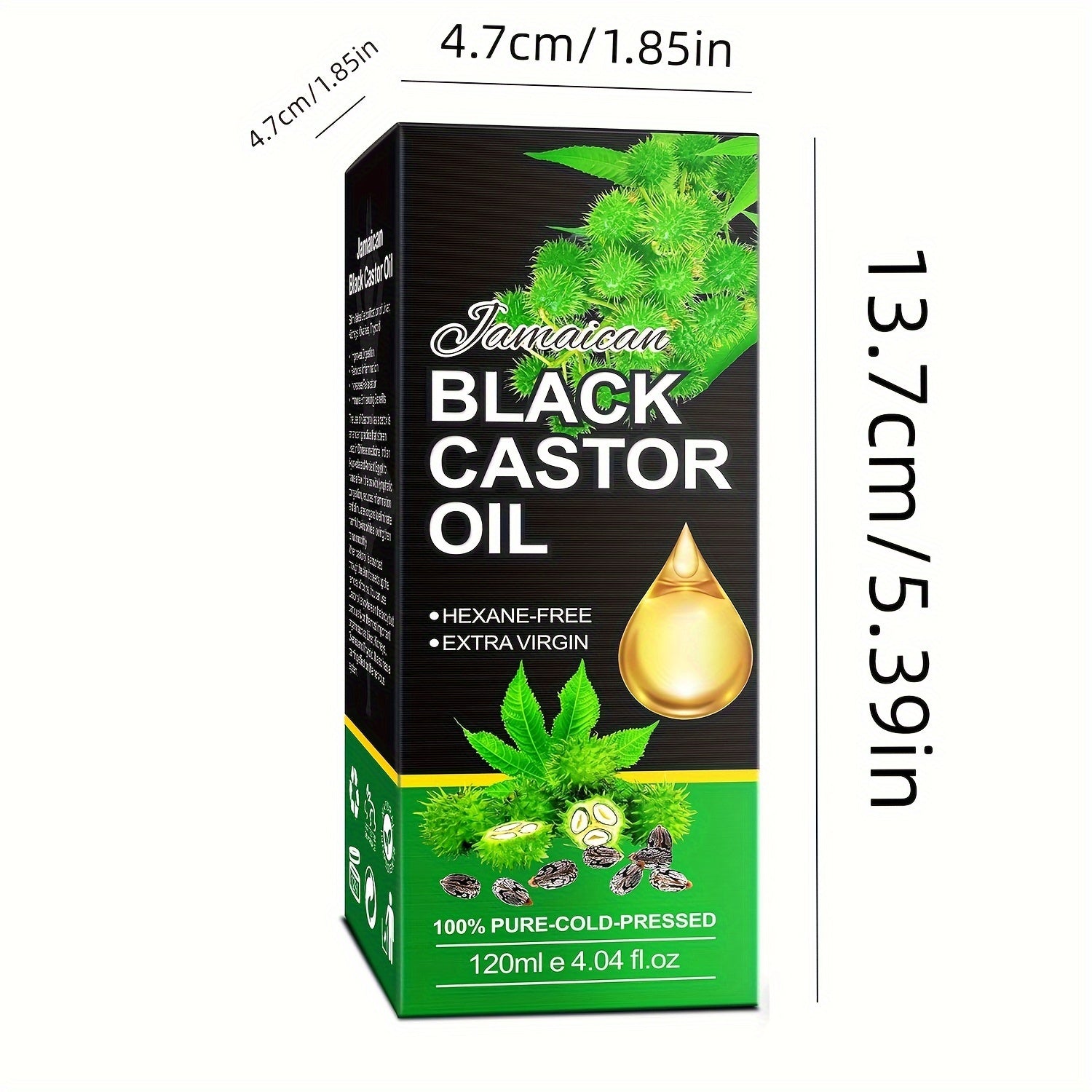 100% Pure Cold Pressed Jamaican Black Castor Oil