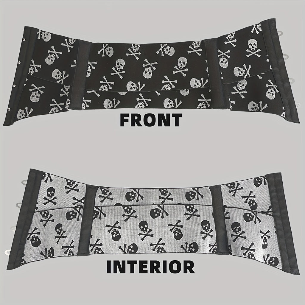 Gothic Skull Pattern Waist Trainer Trimmer Belt,