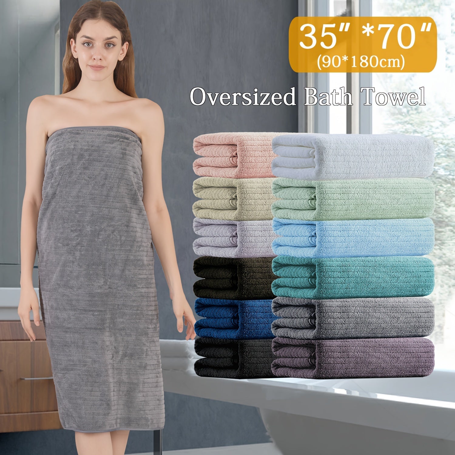 4 Pack Oversized Bath Towels Set