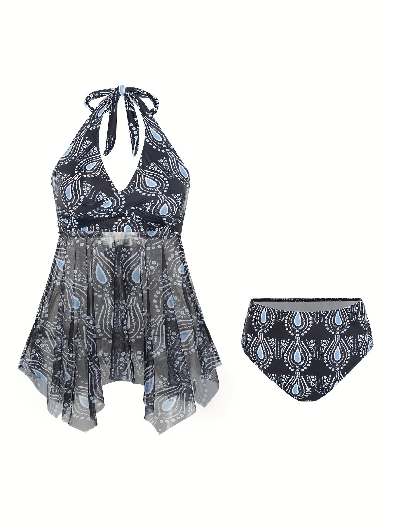 Flirty V Neck Tankini Set