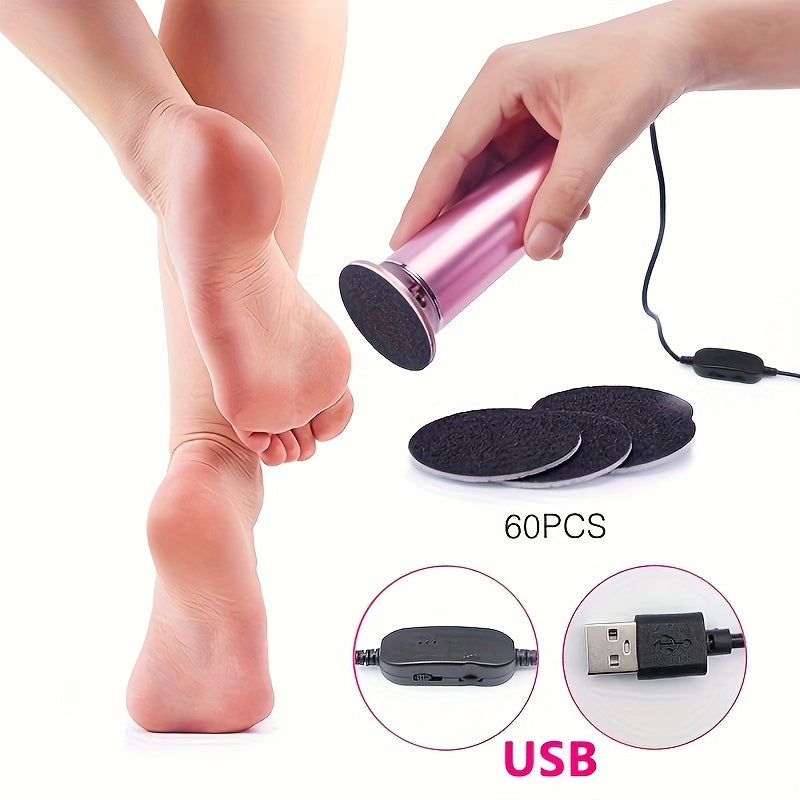 60-Piece Replacement Sandpaper Electric Foot Grinder - Powerful Callus Remover