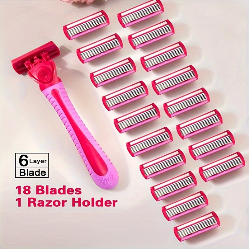 6-layer Manual Body Hair Razor Women Safety Razor Shaver Bikini Trimmer