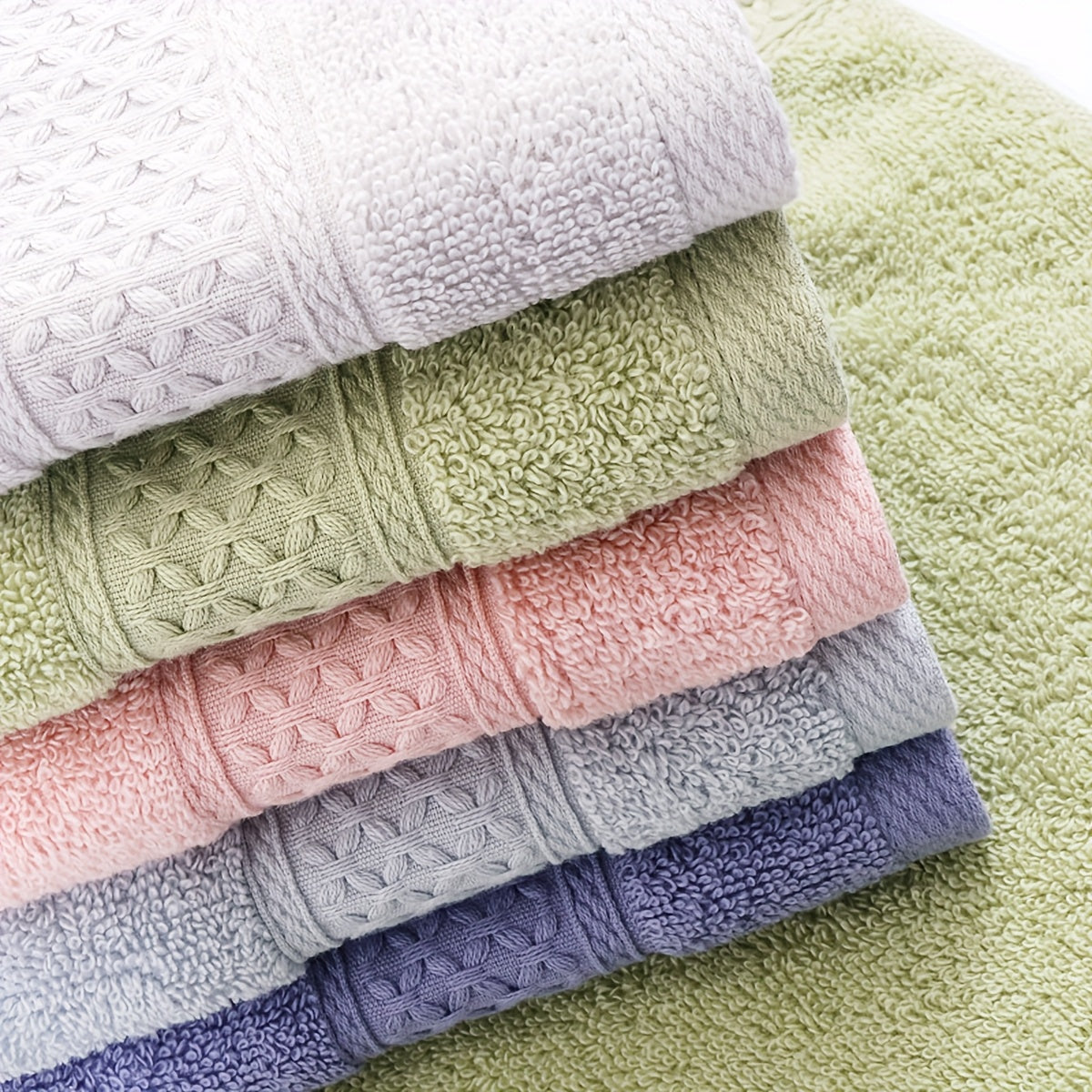 15pcs 100% Cotton Bath Towel Set, 5 Bath Towels 5 Hand Towels 5 Washcloths