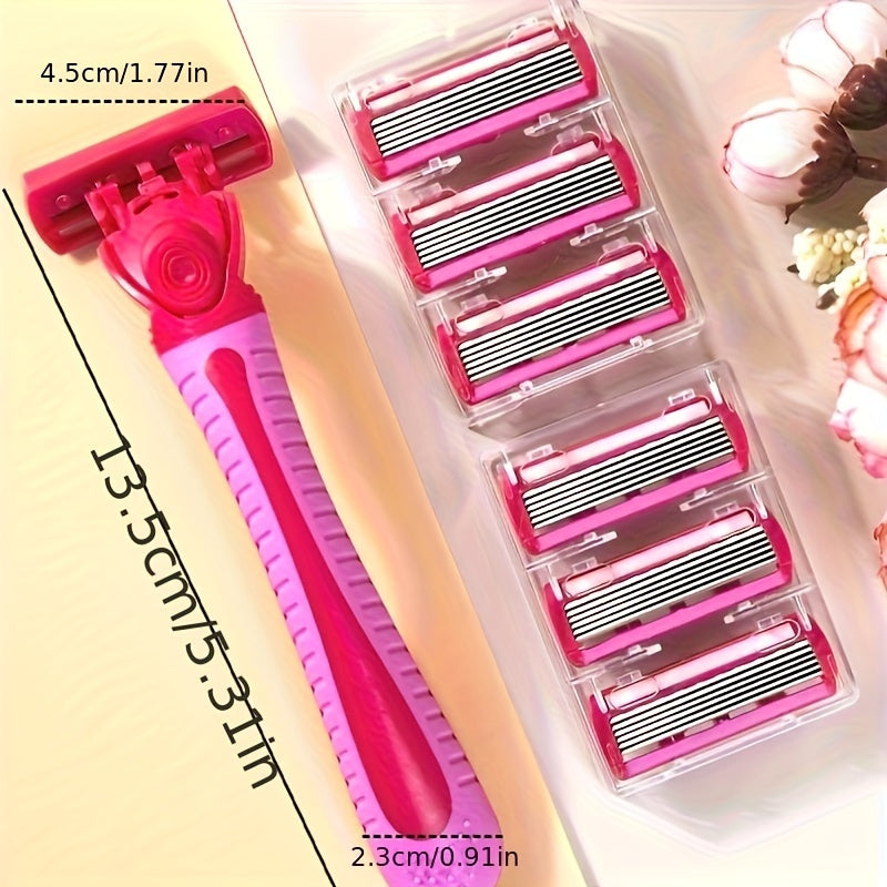 6-layer Manual Body Hair Razor Women Safety Razor Shaver Bikini Trimmer