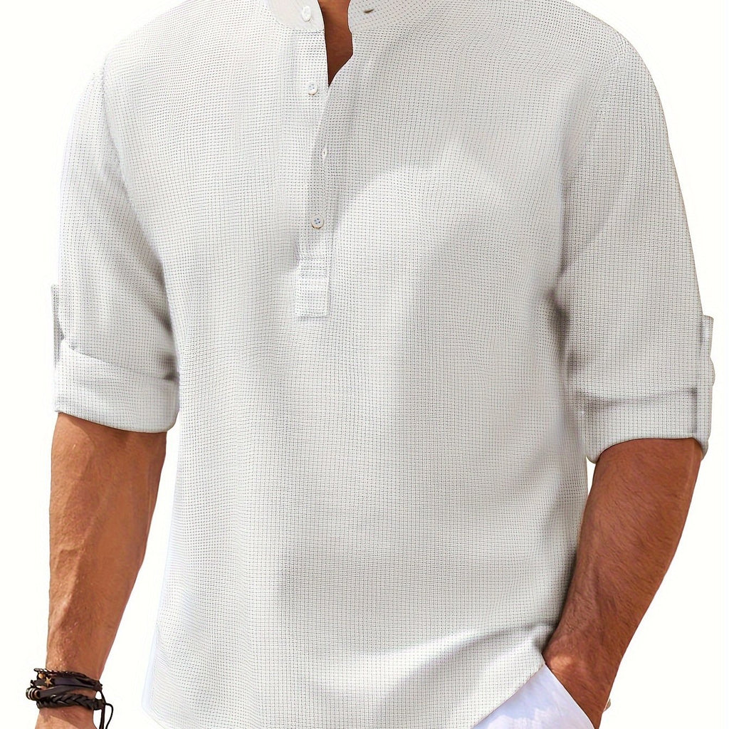 Vintage Plaid Men's Shirt for Spring/Fall: Durable, Casual Elegance with Comfort Fit