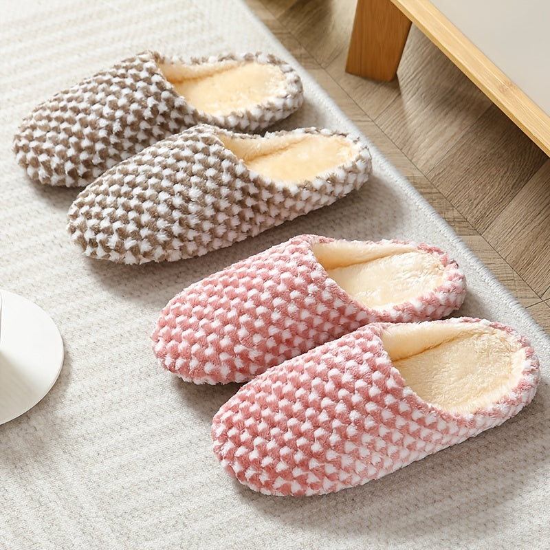 Women's Indoor Plush Lined Flat Slippers