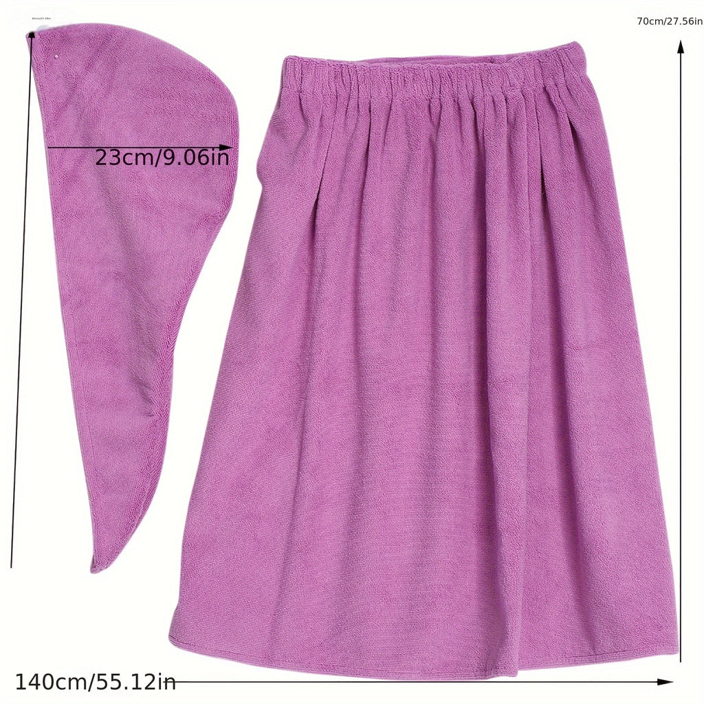 Women's Bathrobe Set, Wrap Spa Towel