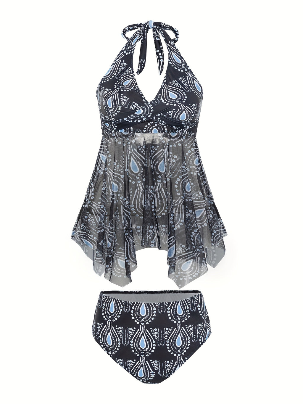 Flirty V Neck Tankini Set