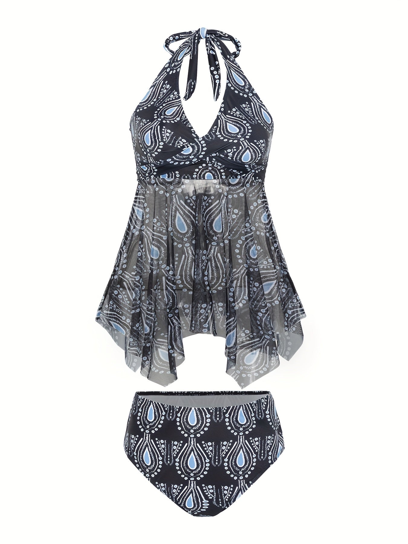 Flirty V Neck Tankini Set
