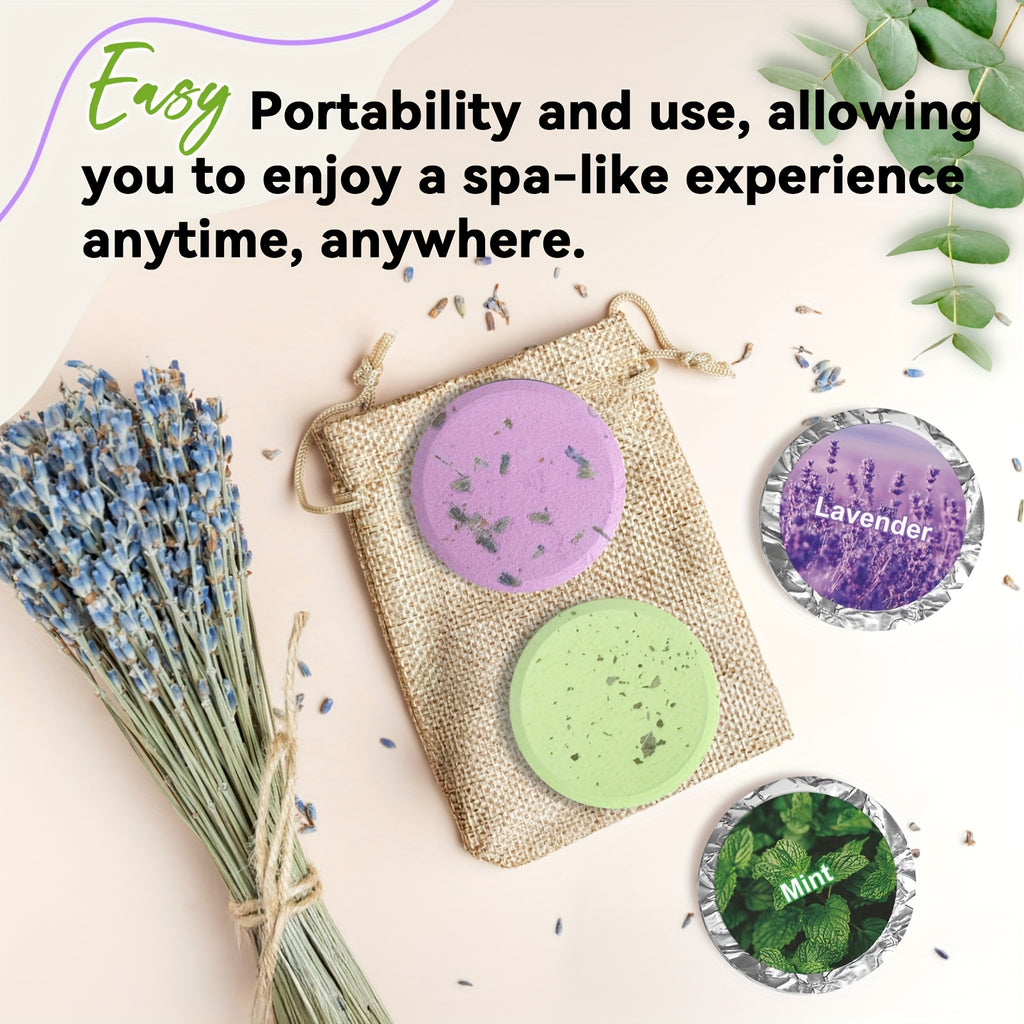 6/8pcs Of Essential Oil Shower Steamers, Eucalyptus, Lavender, Jasmine, Camellia, Mint, Citrus, Grapefruit