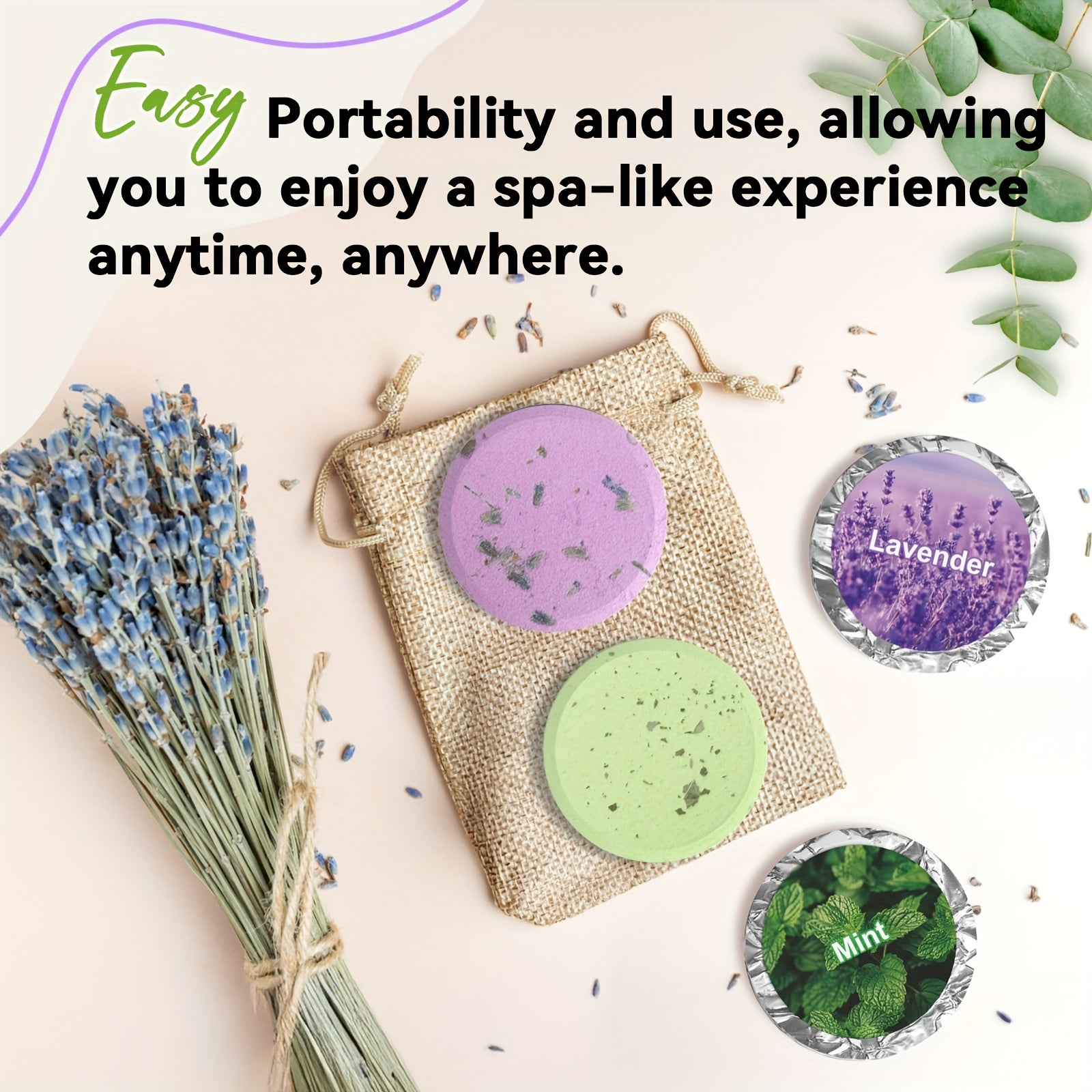 6/8pcs Of Essential Oil Shower Steamers, Eucalyptus, Lavender, Jasmine, Camellia, Mint, Citrus, Grapefruit