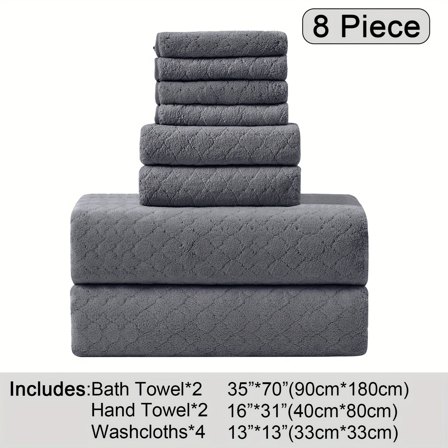 Extra Large Bath Towel Microfiber Set