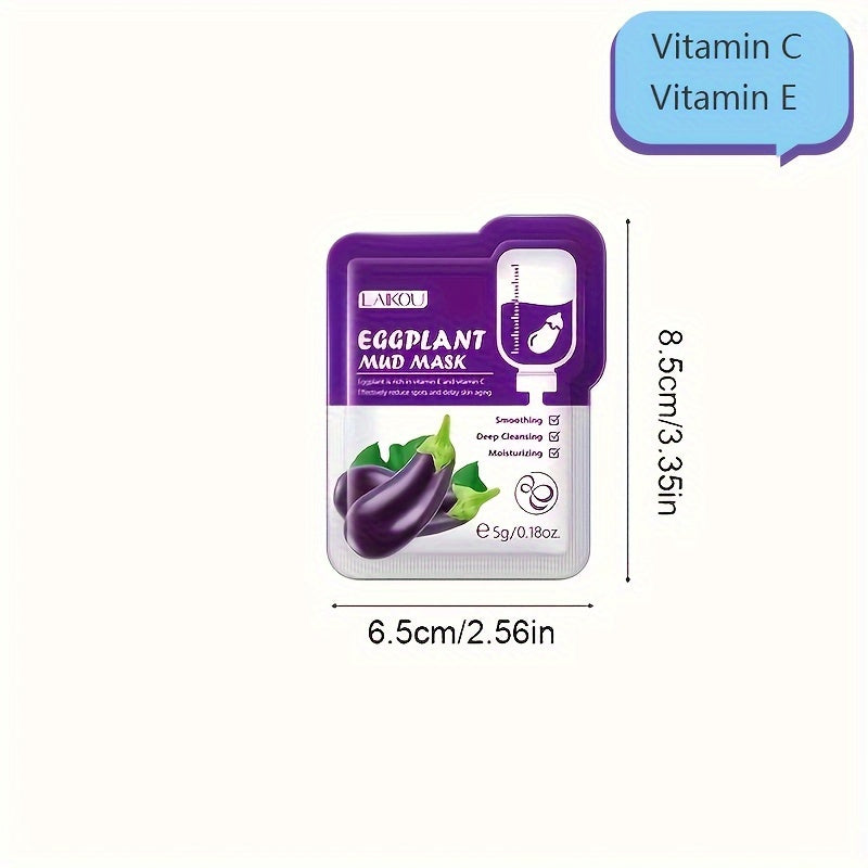 7pcs 5G Eggplant Mud Facial Mask Set
