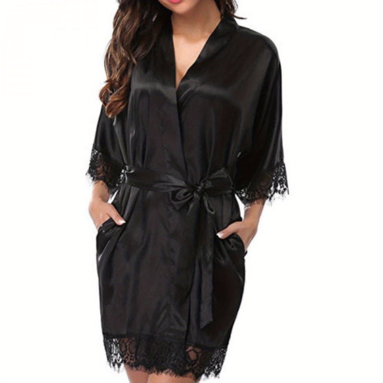 Medium Sleeve Satin Women's Night Robes
