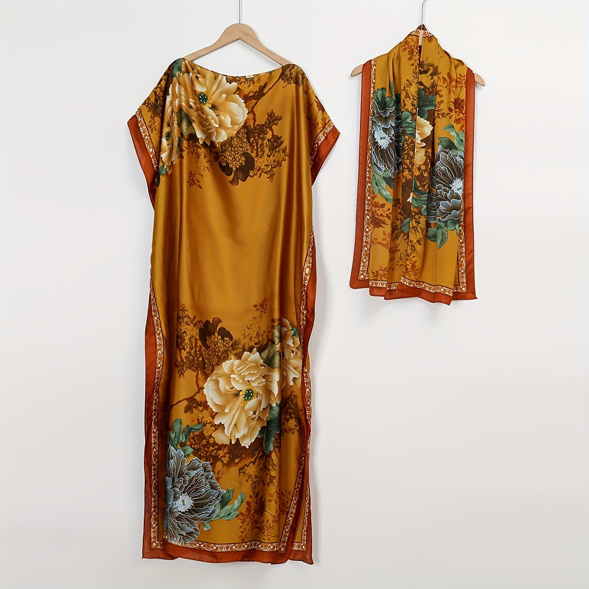 Luxury Lightweight Floral Print Scarf Shawl