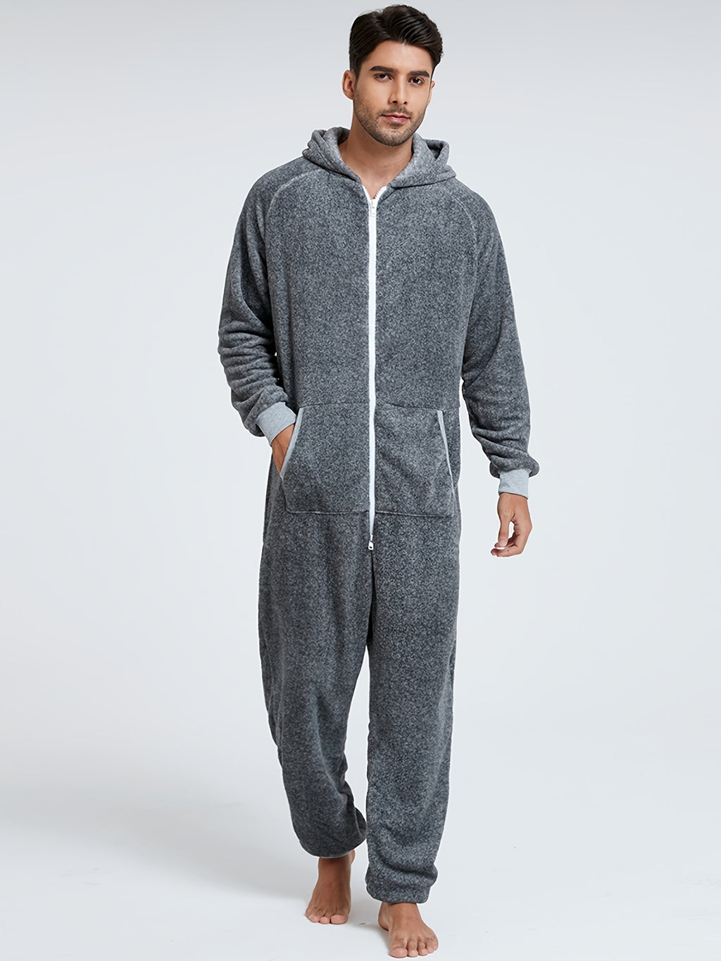 Men's Heavy-Duty Full-Zip Hooded Onesie