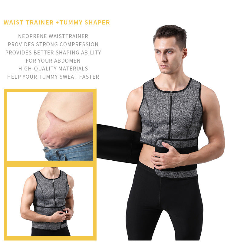 Men's Adjustable Compression Tank Top, Men's Waist Trainers