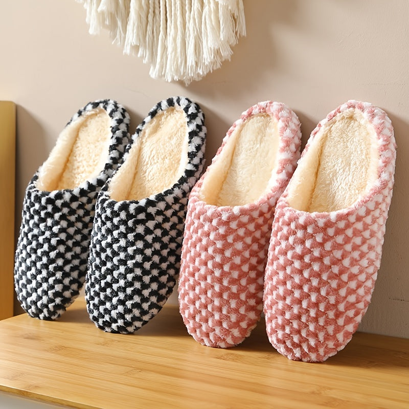 Women's Indoor Plush Lined Flat Slippers