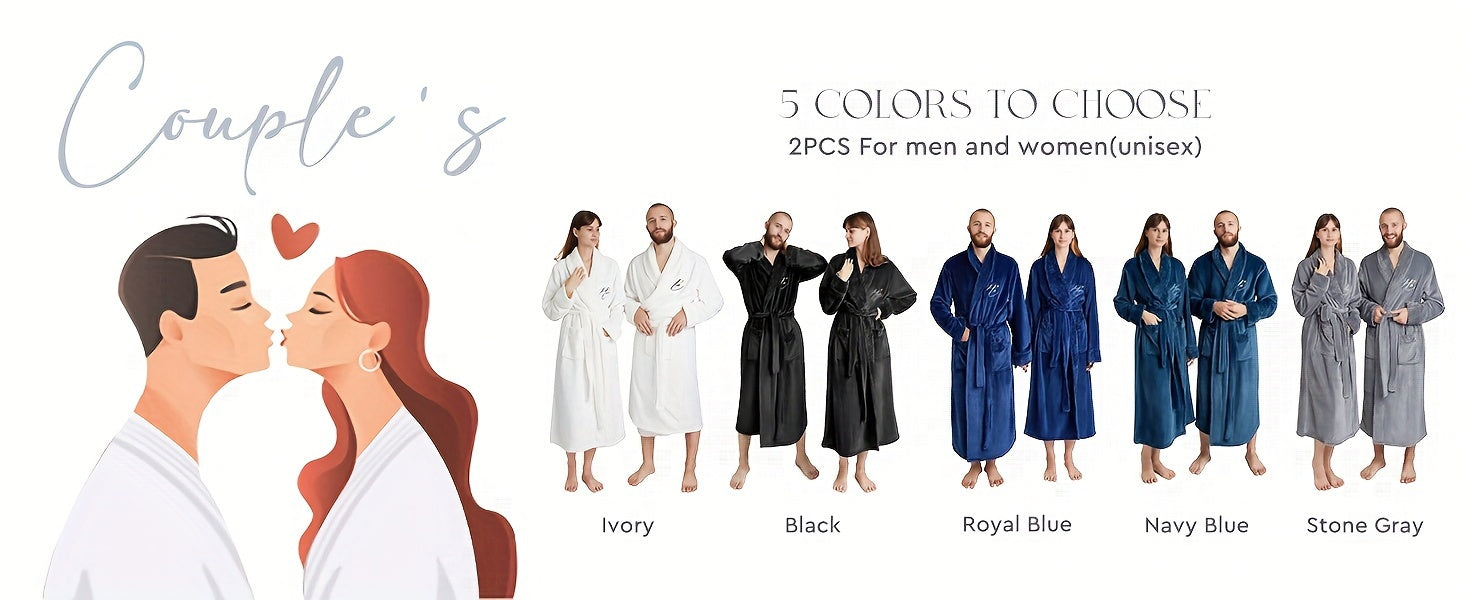 Buy 1 Get 1 Free, total of 2 Pcs Luxurious His and Hers Plush kimono robes