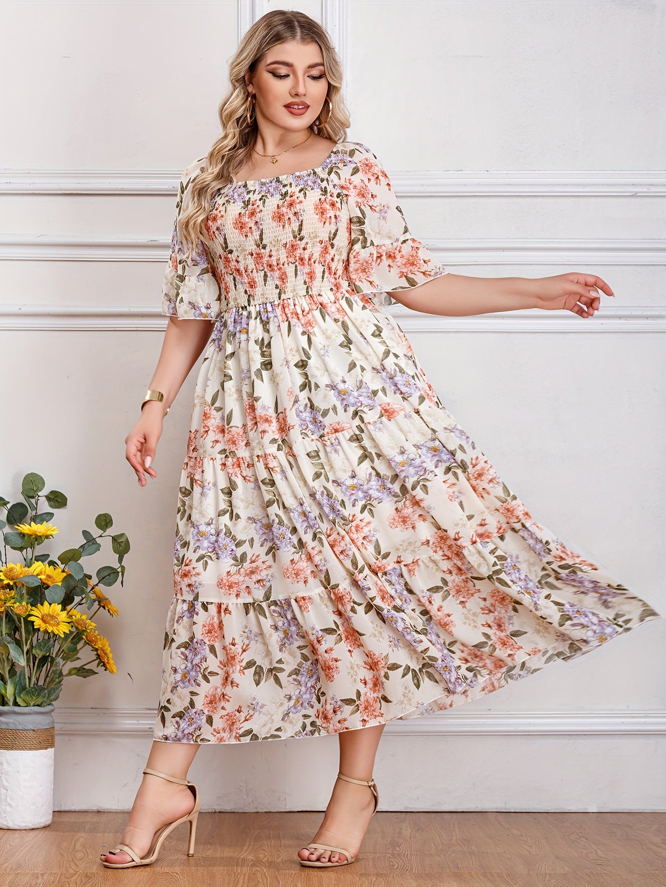 Plus Size Floral Haven Maxi Dress
