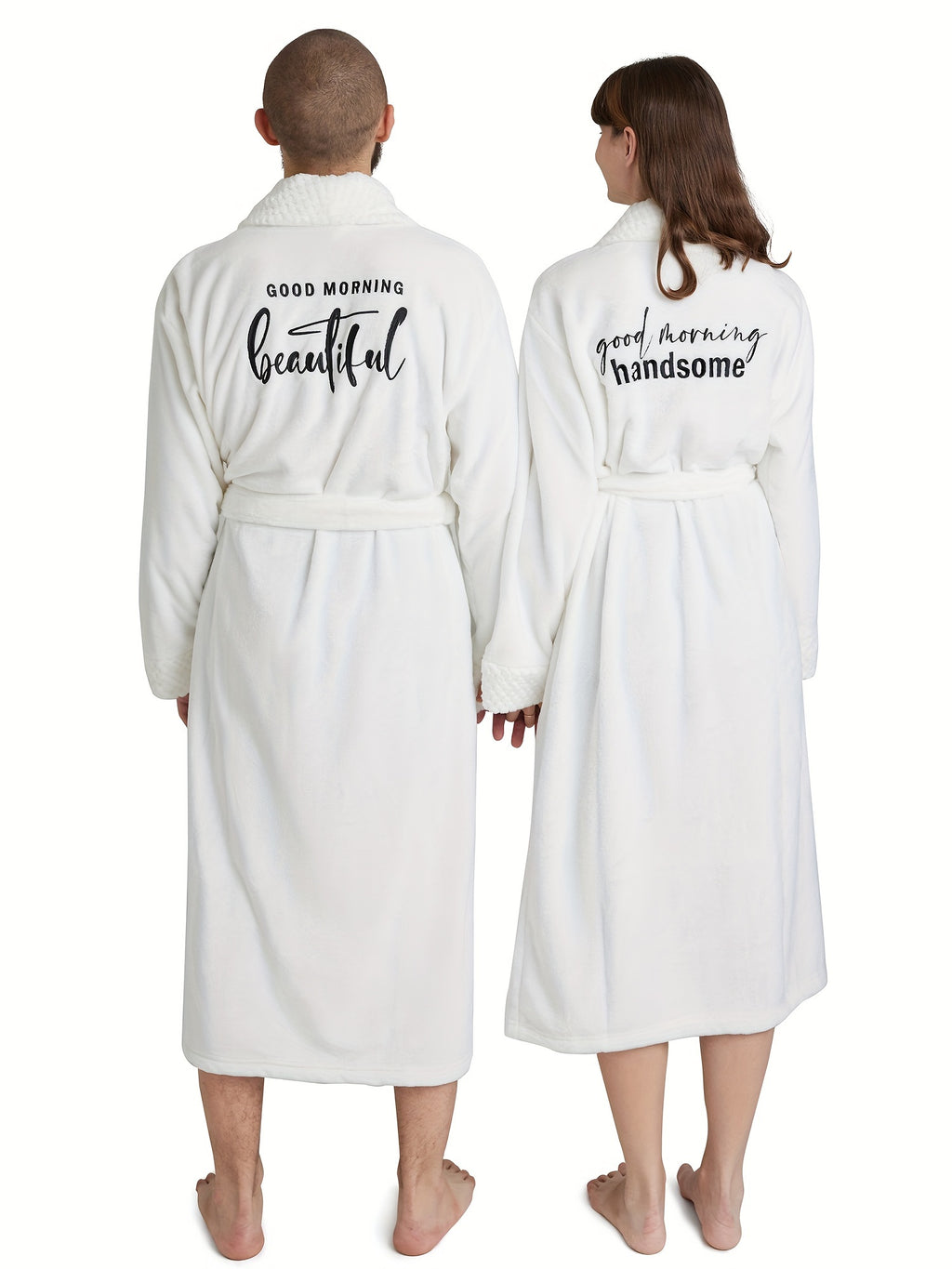 Buy 1 Get 1 Free, total of 2 Pcs Luxurious His and Hers Plush Kimono Robes