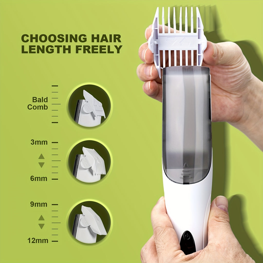 Hair Clipper With Vacuum, Quiet, Rechargeable Cordless Hair Cutting Kit