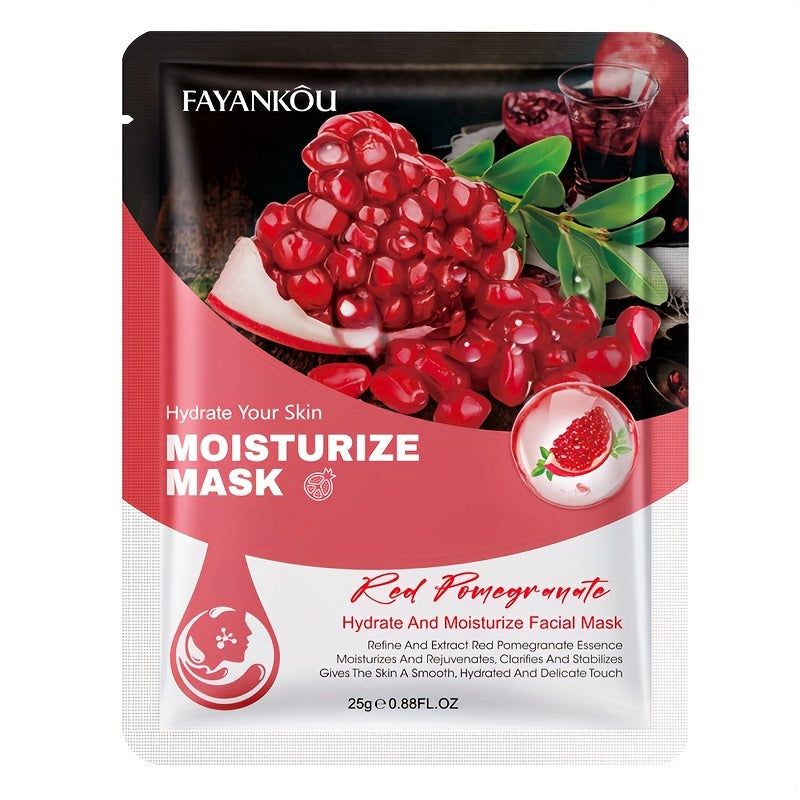 3-6pcs, pomegranate moisturizing and nourishing facial mask