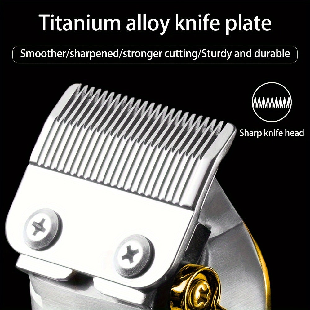 3pcs Men's Professional Hairdresser - T-Shaped Blade Trimmer With USB Charging