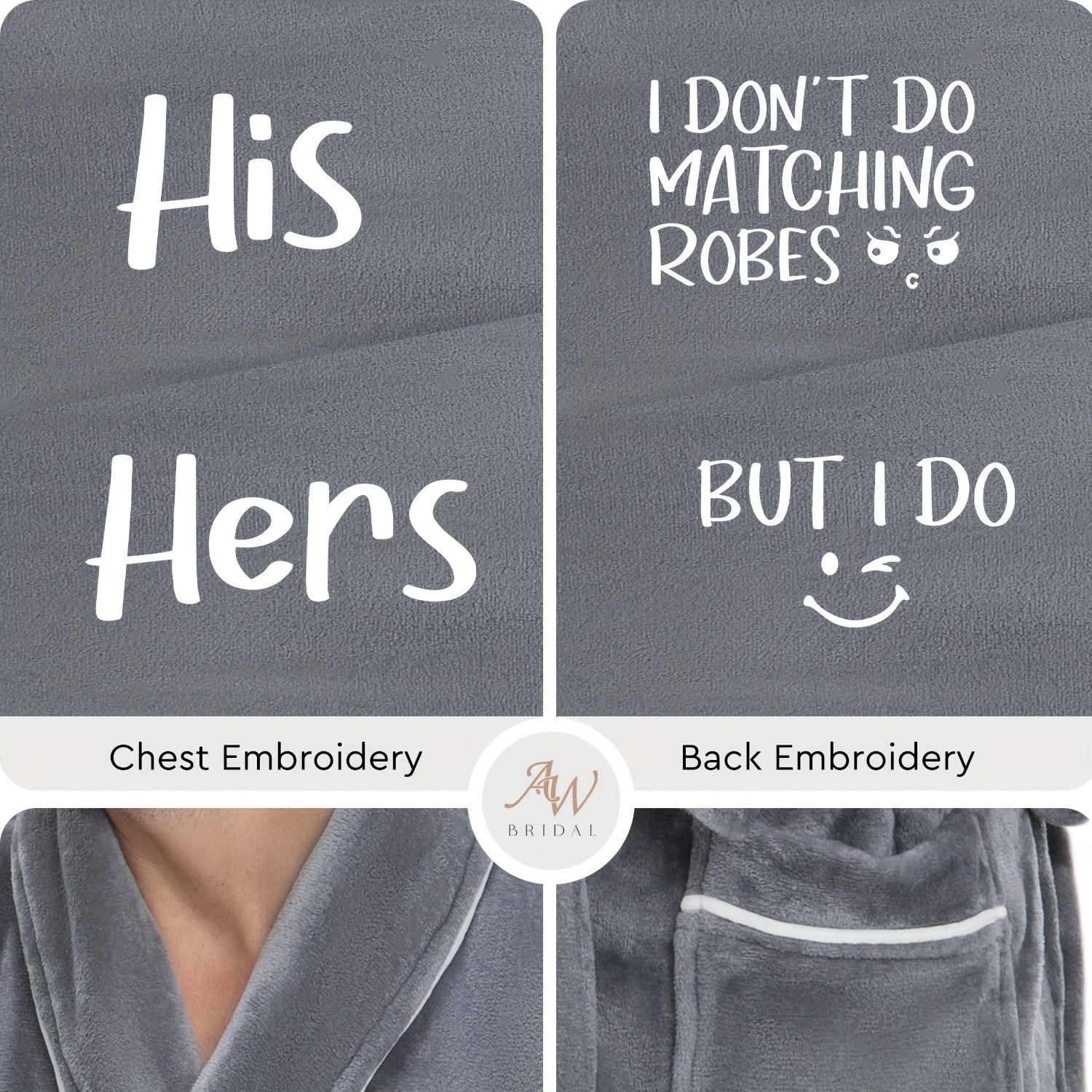 2Pcs His and Hers Robes Plush Fleece Kimono Robes