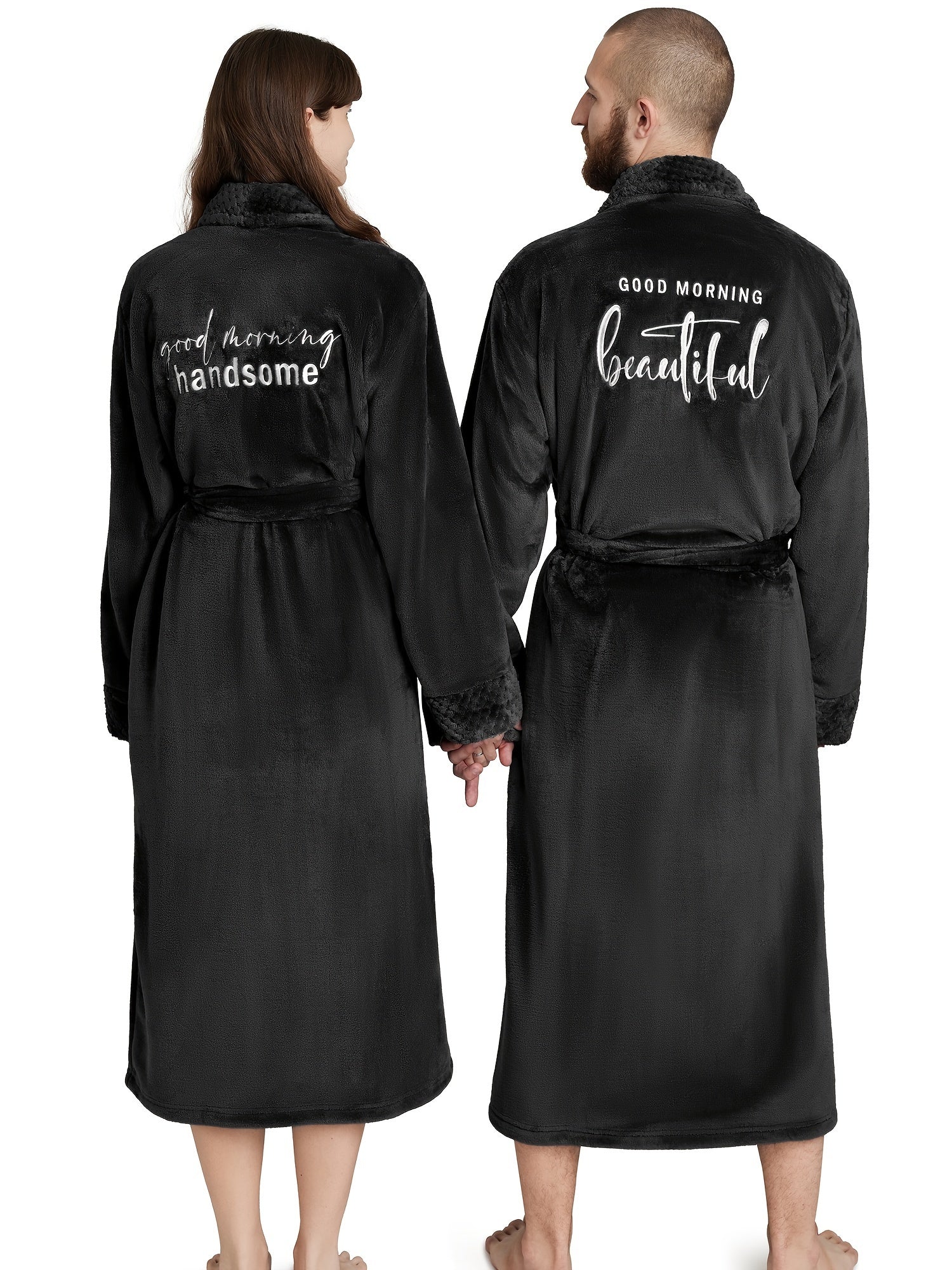 Buy 1 Get 1 Free, total of 2 Pcs Luxurious His and Hers Plush Kimono Robes
