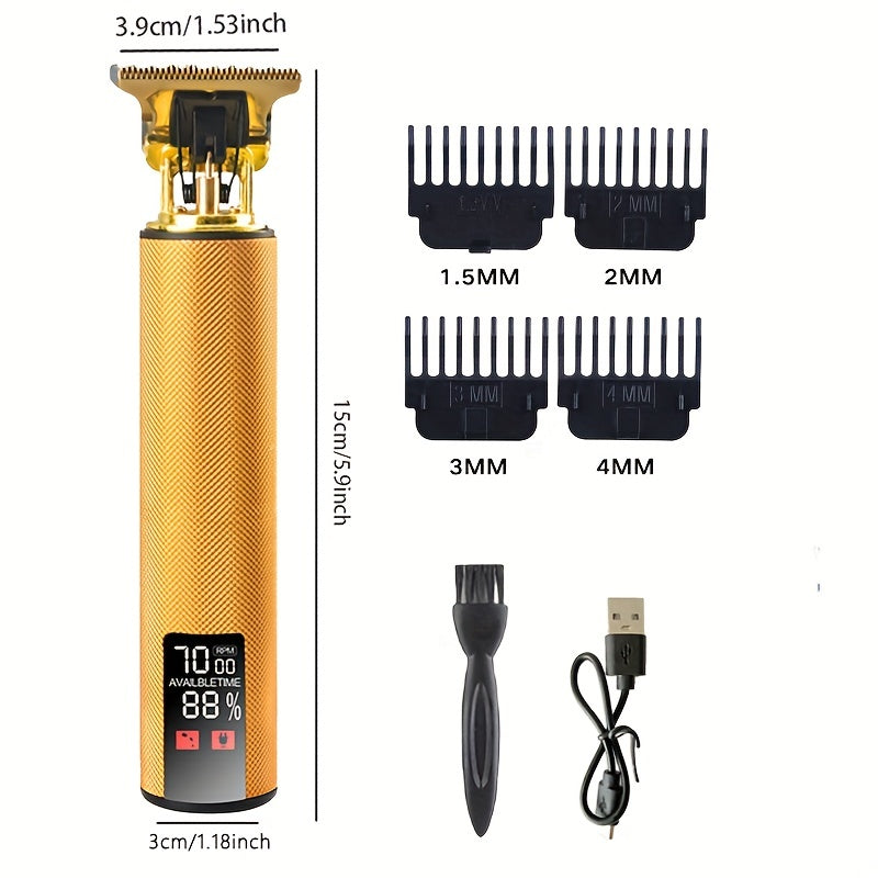 LCD Display Hair Clipper and Trimmer for Men - Retro Style