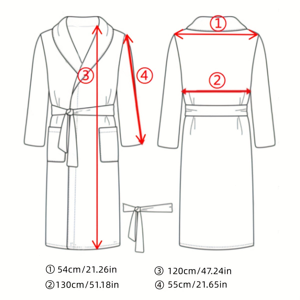 1pc Soft Cotton Bathrobe, Absorbent Long Sleeve