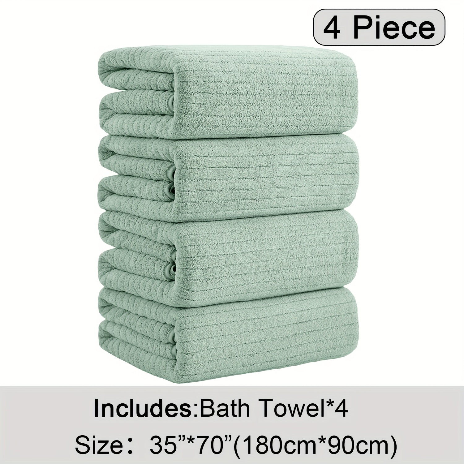 4 Pack Oversized Bath Towels Set
