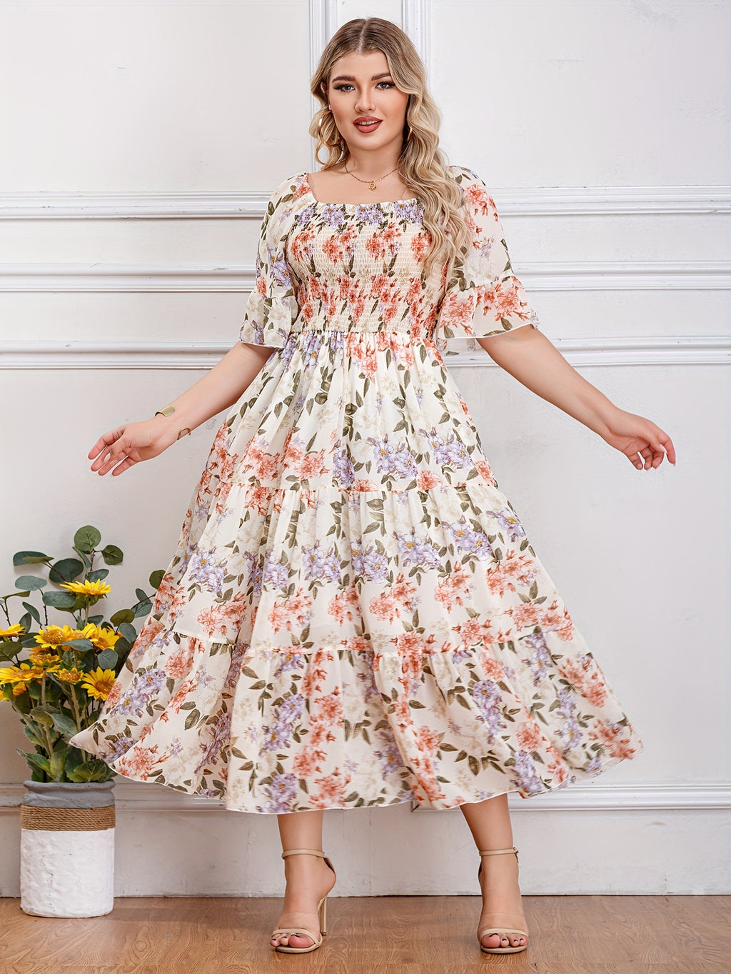 Plus Size Floral Haven Maxi Dress