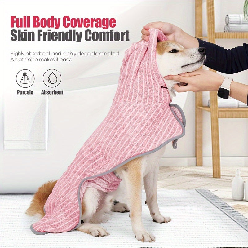 Dog Bathrobe Towel Dog Drying Coat