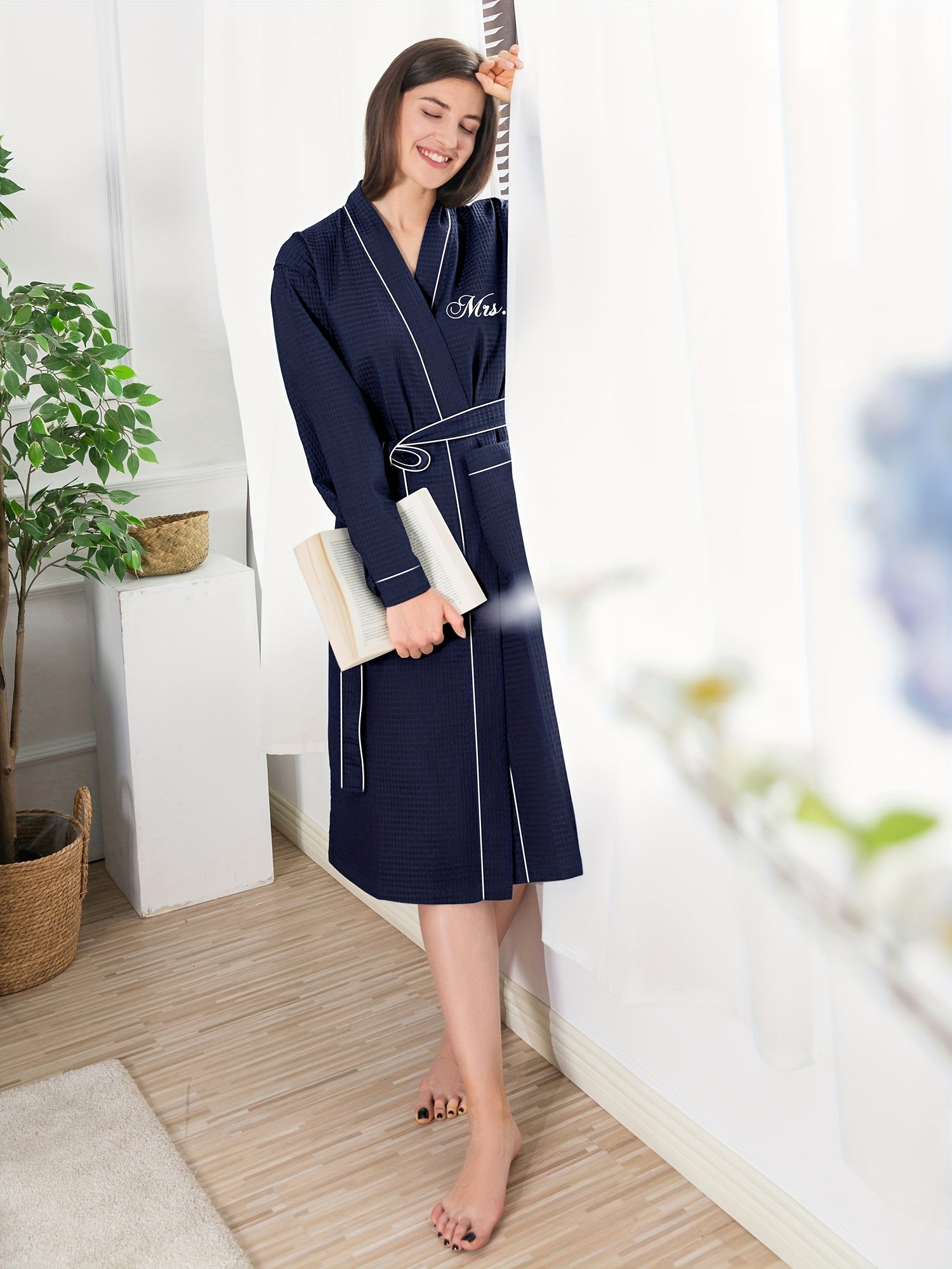 AW BRIDAL 2Pcs Couple's Waffle Knit Robes