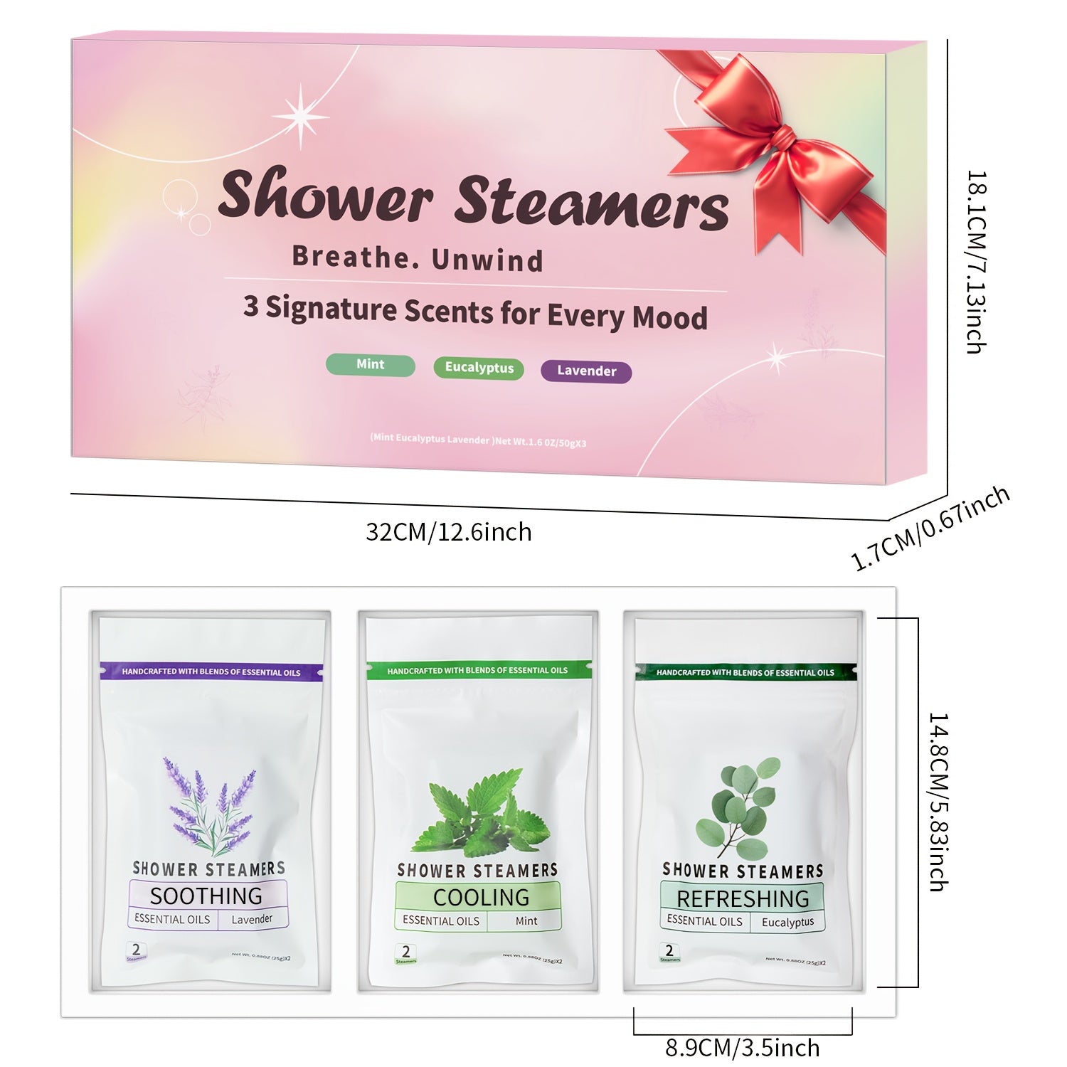 6/8pcs Of Essential Oil Shower Steamers, Eucalyptus, Lavender, Jasmine, Camellia, Mint, Citrus, Grapefruit