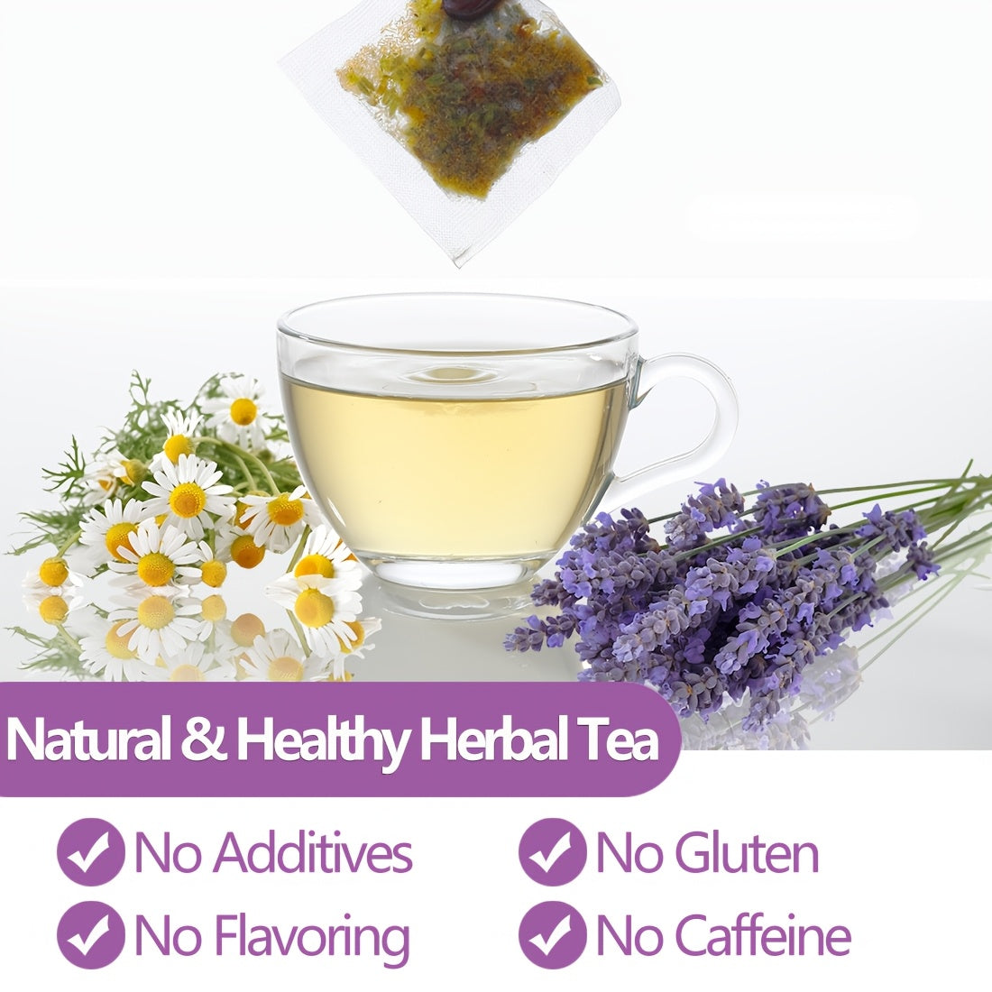 100 Premium Chamomile & Lavender Tea Bags