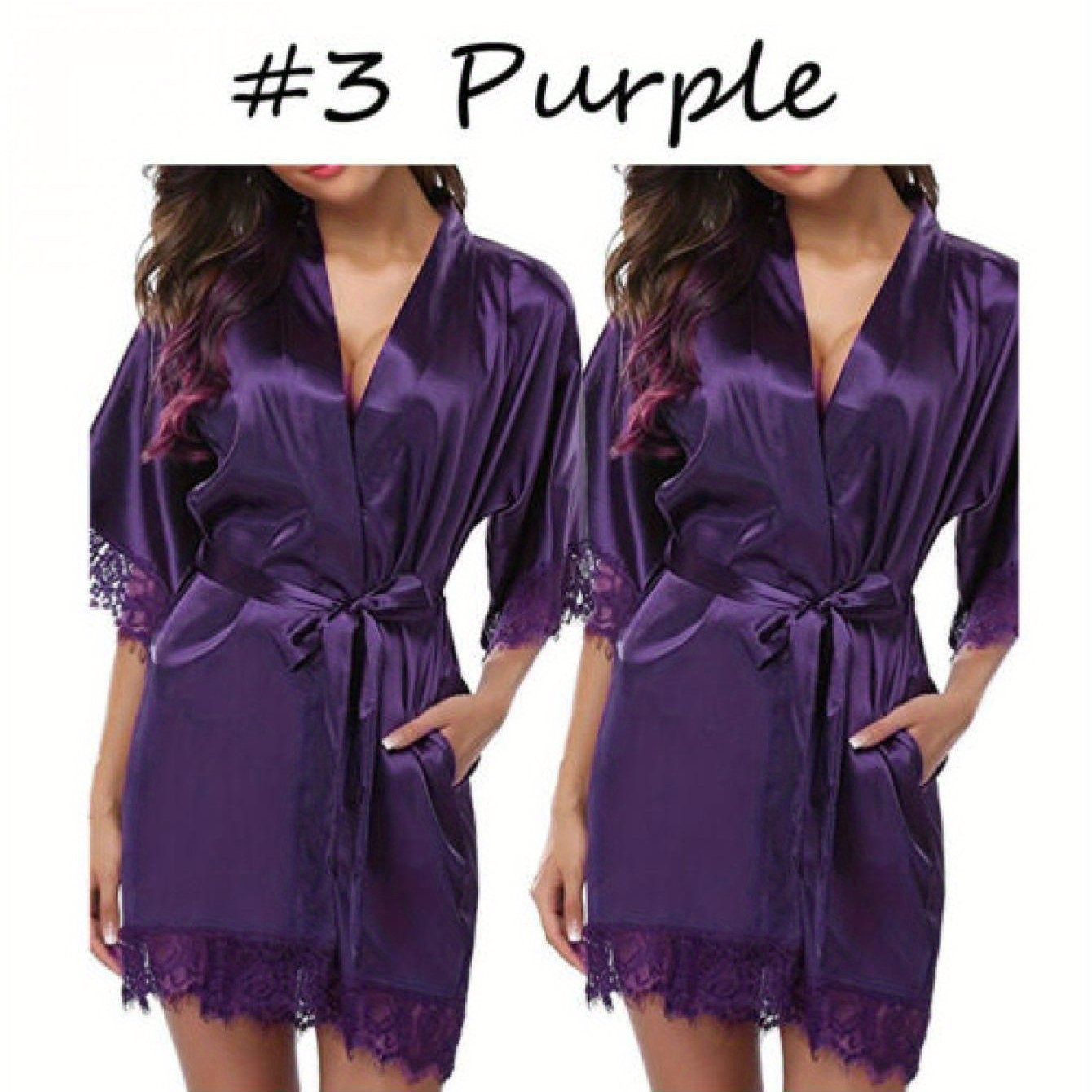 Medium Sleeve Satin Women's Night Robes