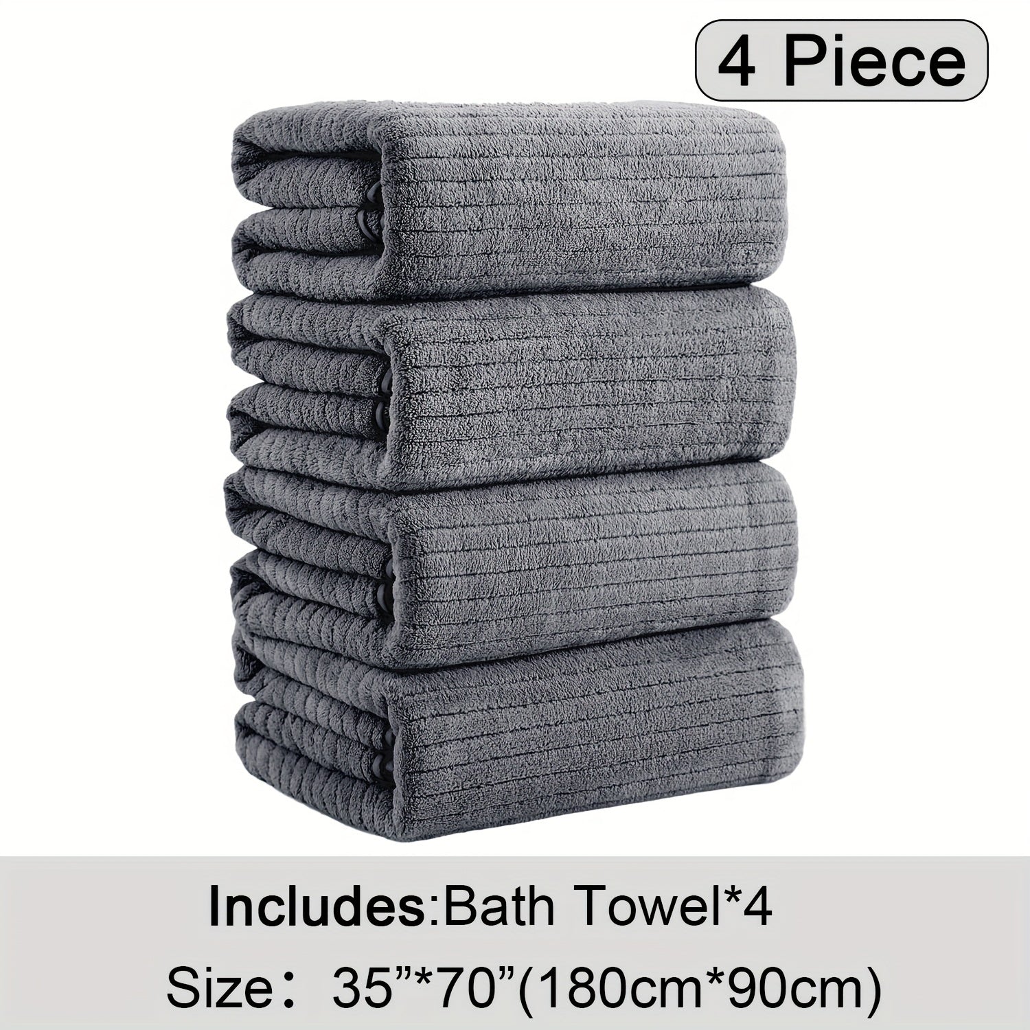 4 Pack Oversized Bath Towels Set