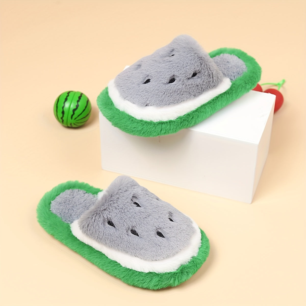 Cute Mixed Color Watermelon Slippers For Toddlers