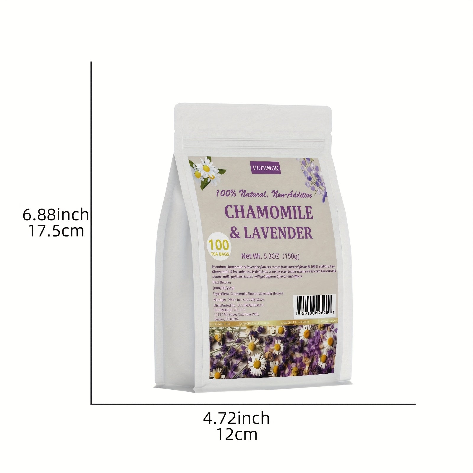 100 Premium Chamomile & Lavender Tea Bags