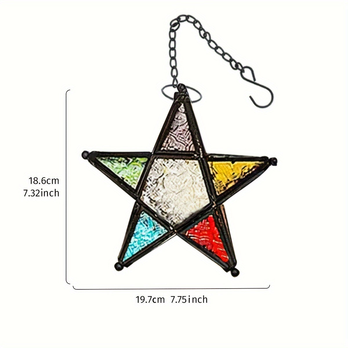 1pc, European Retro Style Color Windproof Glass Candle Holder