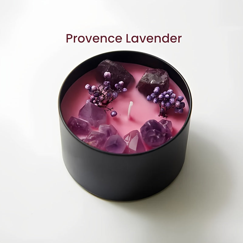 1pc Aromatherapy Crystal Candle Natural Soy Wax, 8OZ Natural Stone Candle