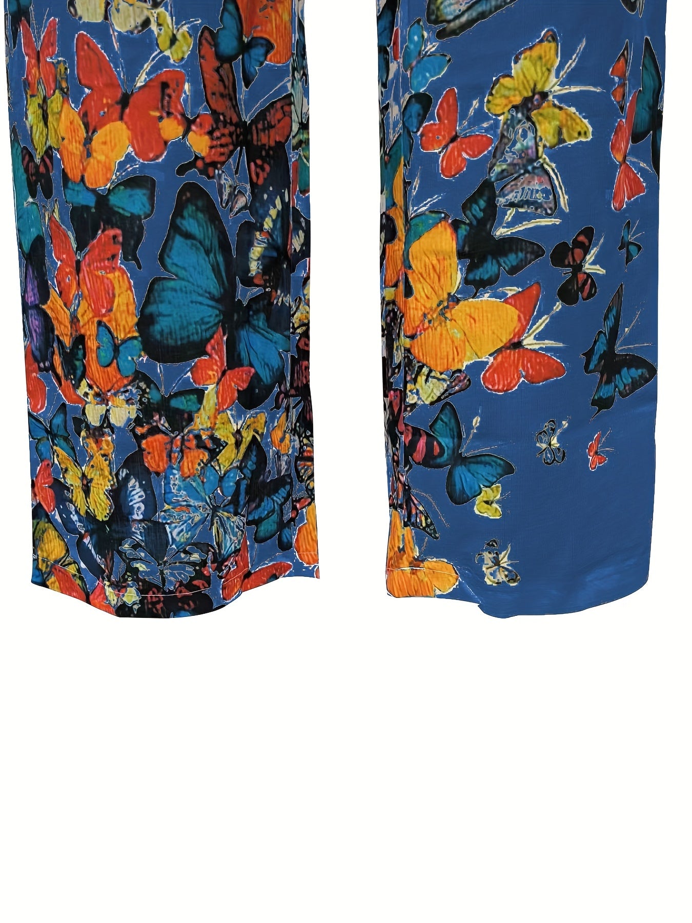 Men's Butterfly Pattern Straight Leg Pants - Casual Beach Trousers