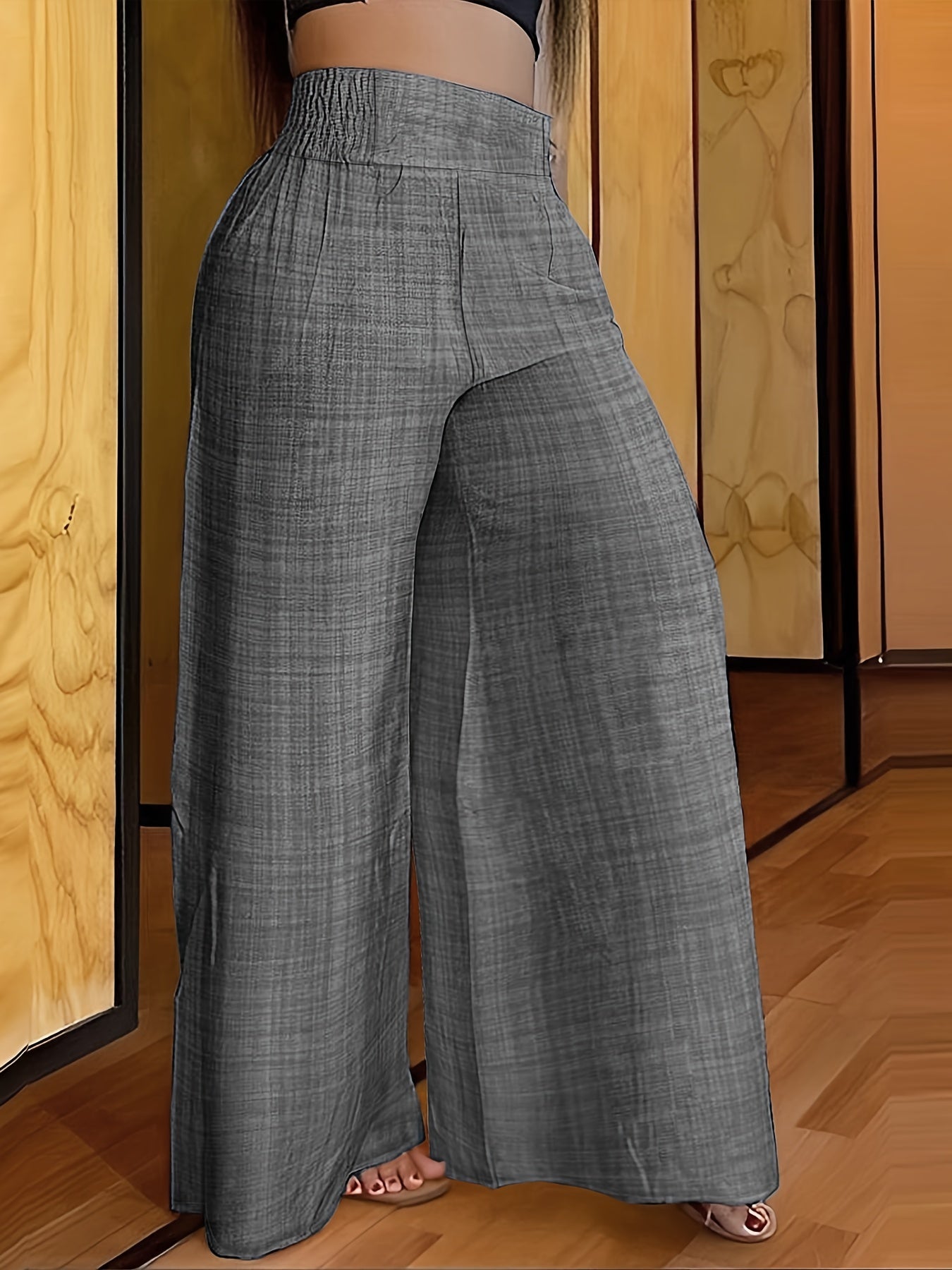 Elegant Solid Color Wide Leg Palazzo Pants