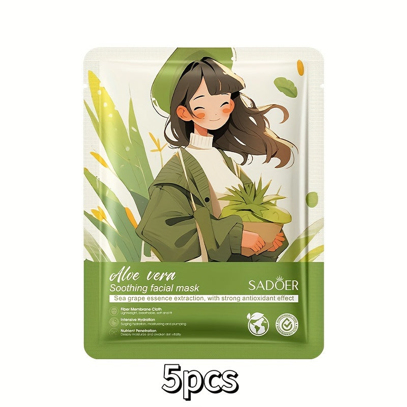 5 Pieces/10 Pieces Plant-Based Squalane Facial Mask Set Alcohol free