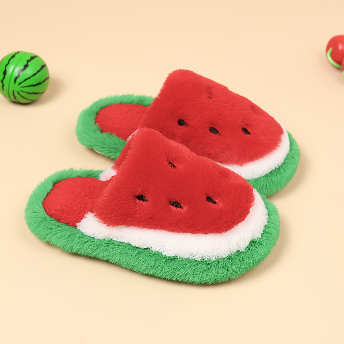 Cute Mixed Color Watermelon Slippers For Toddlers